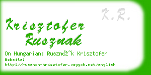 krisztofer rusznak business card